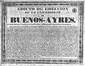 La UBA se creó por decreto del gobernador de Buenos Aires, Martín Rodríguez, y fue impulsada por B. Rivadavia. Créditos: Educ.ar